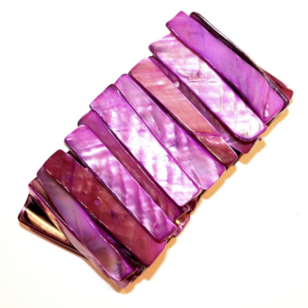 Mother of Pearl MOP Sea Shell Stretch Pacific Sand Ocean Beach Bracelet